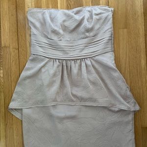 Elegant tan strapless dress size 2